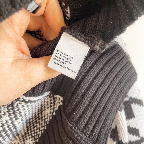 Nine West Houndstooth Turtleneck Sweater Size Medium - Picture 3 of 7